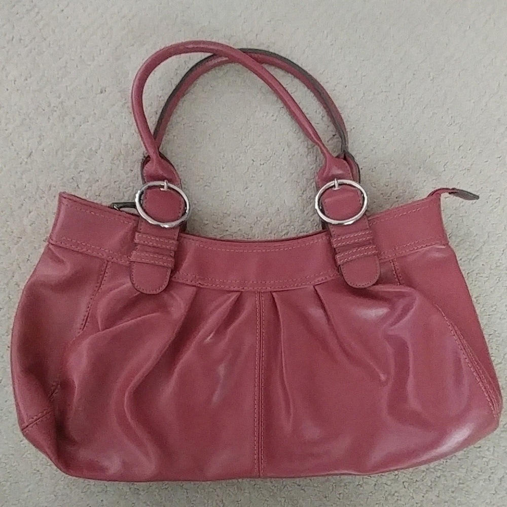 Pink vinyl purse